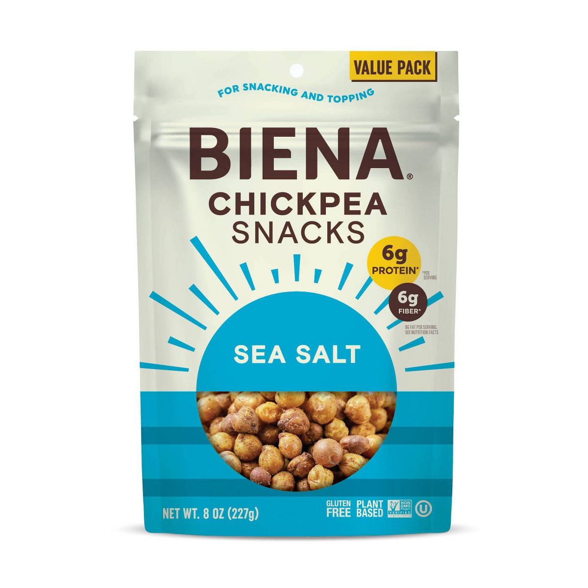 Biena Botanas de Garbanzo Sal de Mar - 8 oz - Imagen 2