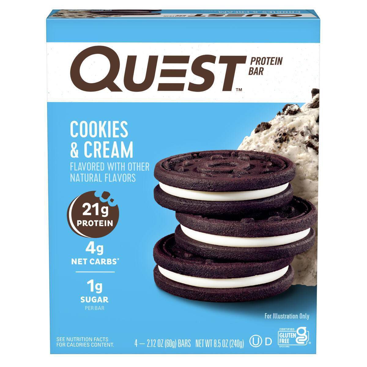 Quest Nutrition Barra de Proteína de 21g - Galletas y Crema - Imagen 2