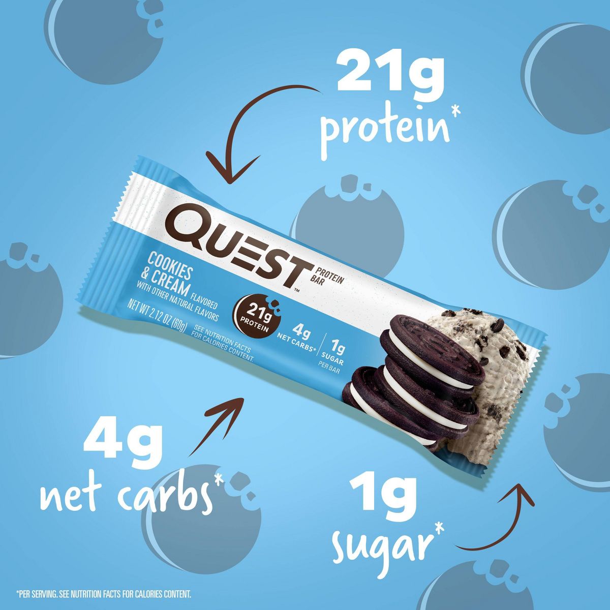 Quest Nutrition Barra de Proteína de 21g - Galletas y Crema - Imagen 4