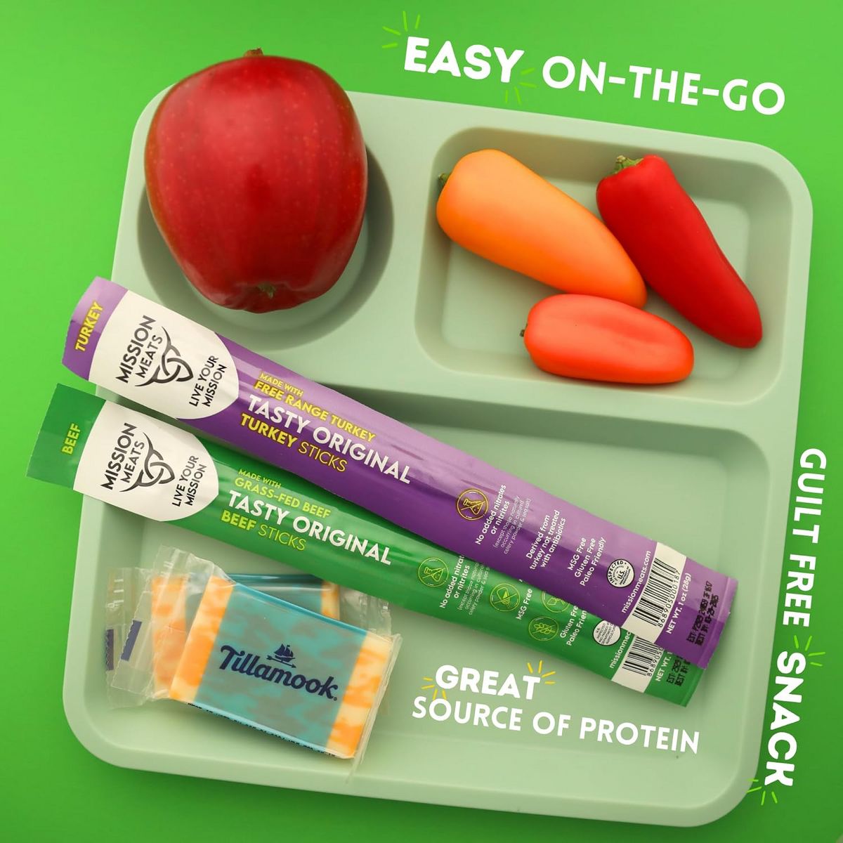 Paquete Variado Mission Meats – Carne de Res Orgánica Certificada, Pavo de Pastoreo, Cerdo con Pimienta en Grano – Sin Azúcar, Whole 30, Ideal para la Familia (12ct) - Imagen 8