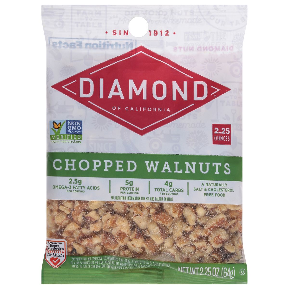 Nueces Diamond Walnuts Picadas - 2.25 oz - Imagen 2