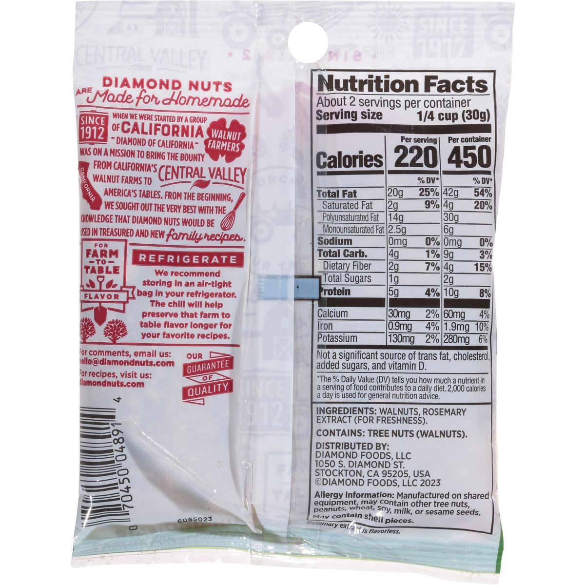 Nueces Diamond Walnuts Picadas - 2.25 oz - Imagen 3