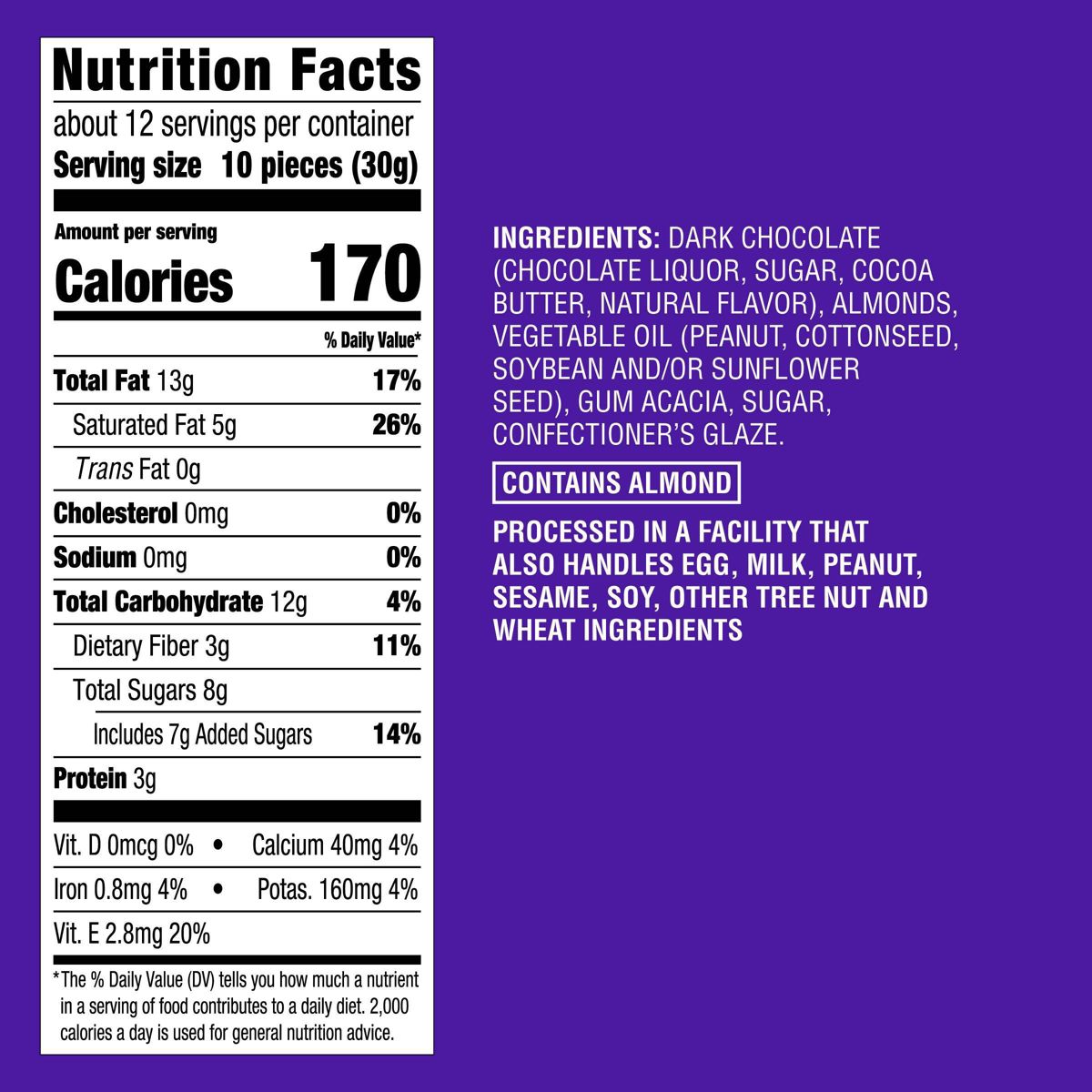 Almendras Cubiertas de Chocolate Oscuro - 13 oz - Good & Gather™ - Imagen 5