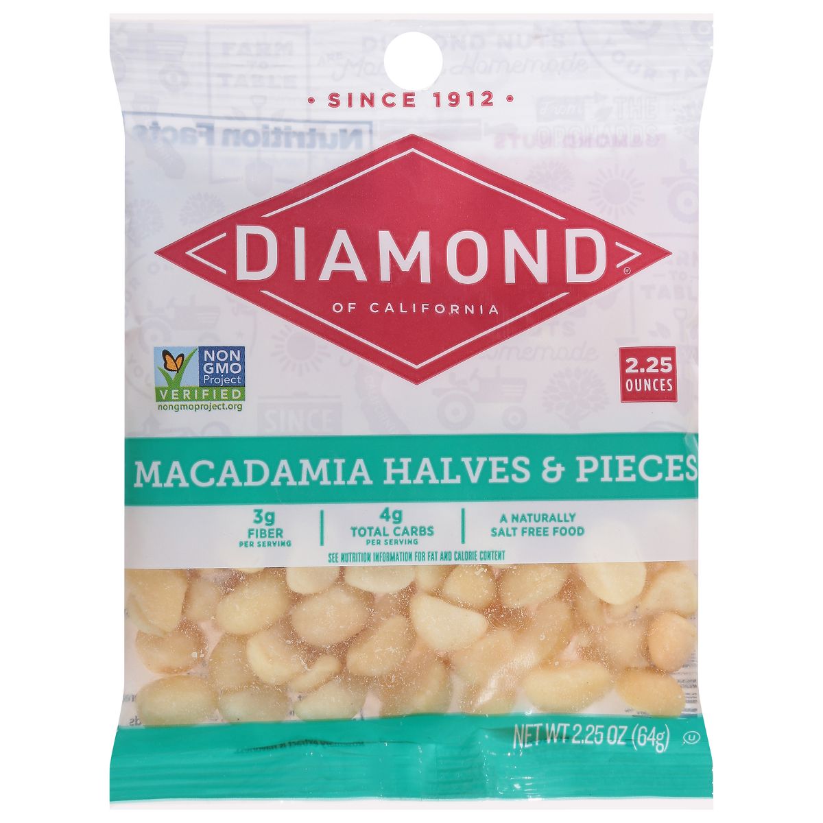 Diamond Macadamia en Trozos - 2.25 oz