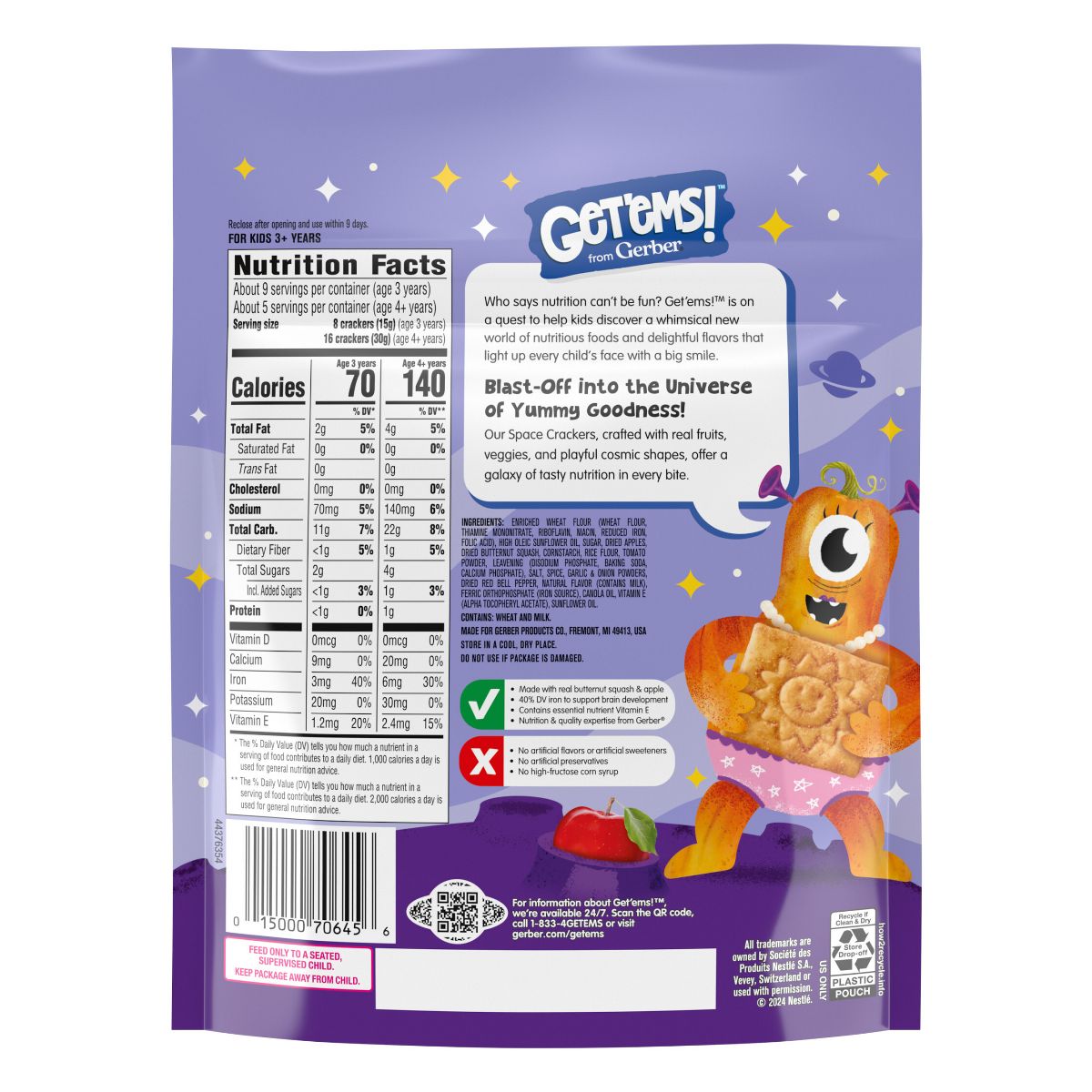 Galletas Espaciales de Pizza Gerber Get'ems! para Niños - 5 oz - Imagen 3