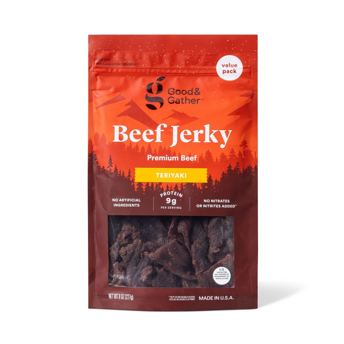 Carne Seca de Res Sabor Teriyaki - 9g de Proteína - 8 oz - Good & Gather™