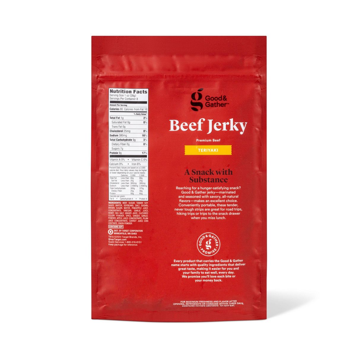 Carne Seca de Res Sabor Teriyaki - 9g de Proteína - 8 oz - Good & Gather™ - Imagen 3