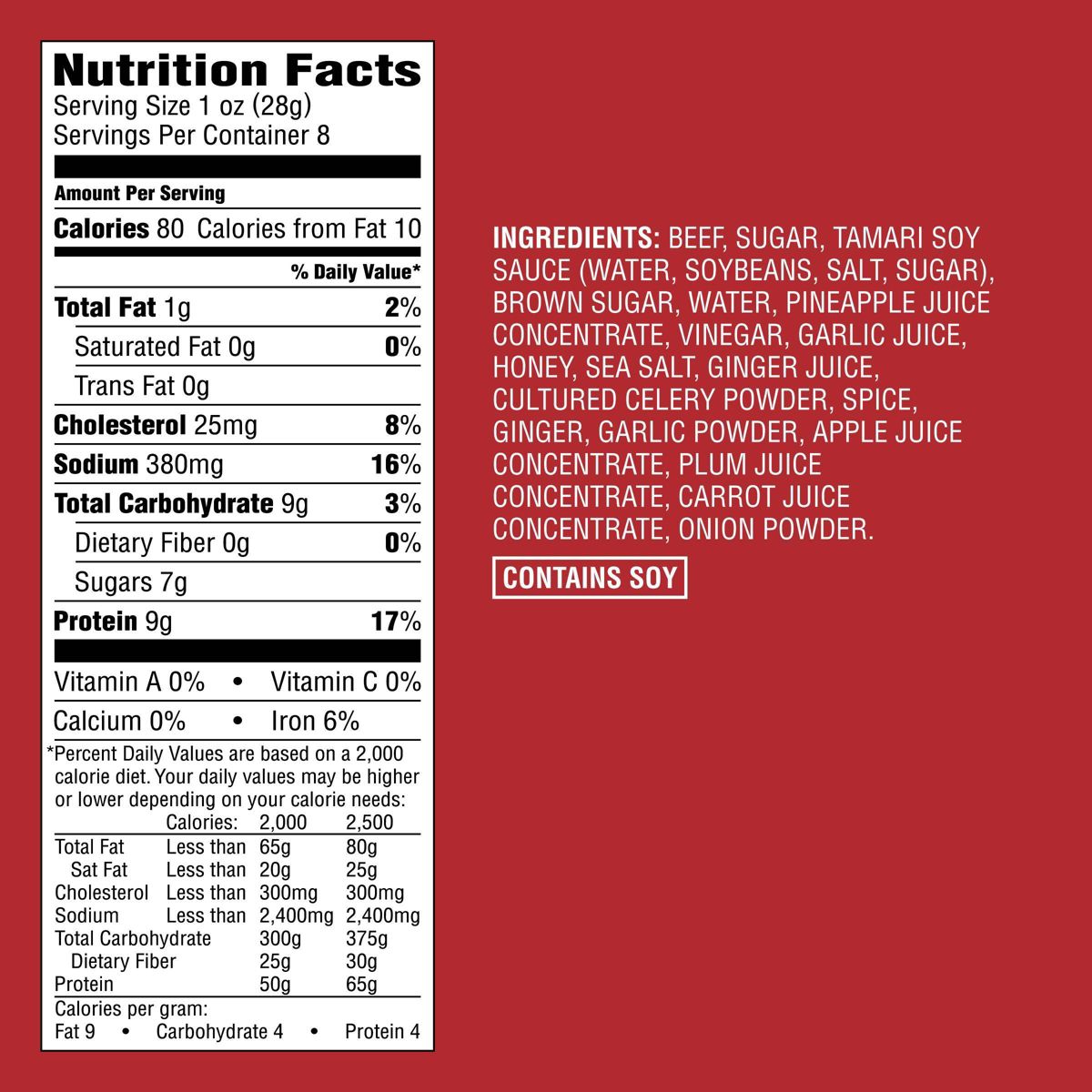 Carne Seca de Res Sabor Teriyaki - 9g de Proteína - 8 oz - Good & Gather™ - Imagen 5