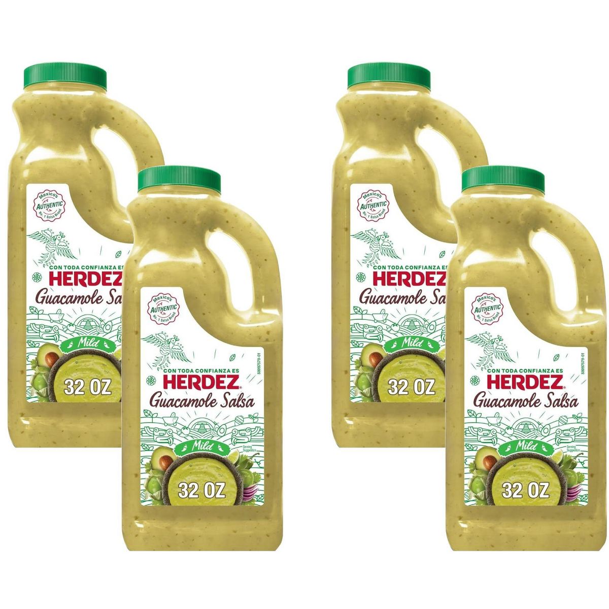 Herdez Salsa Guacamole Suave - Paquete de 4, 32 oz - Imagen 2