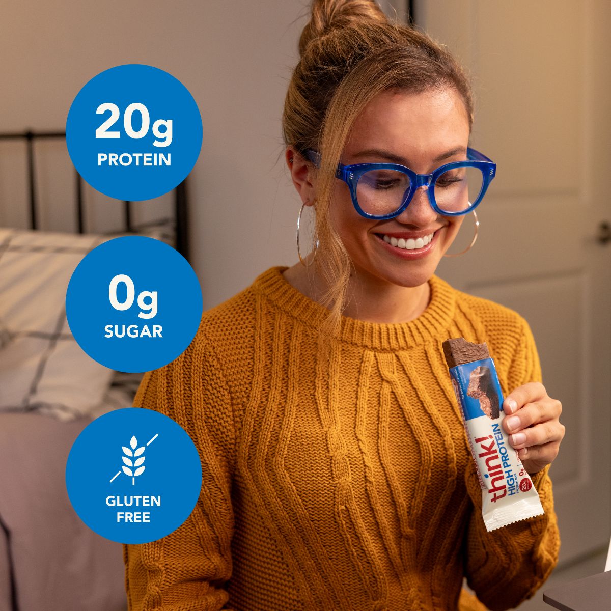 think! Barras Crujientes de Brownie con Alto Contenido de Proteína - Imagen 6