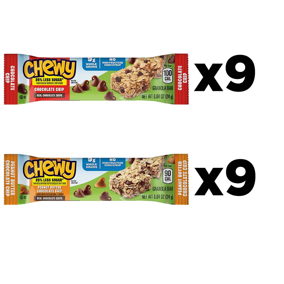 Quaker Chewy 3 Sabores Variedad Reducido en Azúcar Barras de Granola - 15.2 oz/18 ct - Imagen 4