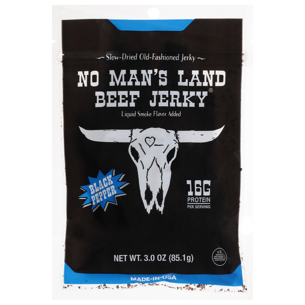 Carne Seca No Man's Land Sabor Pimienta Negra - Caja con 8 - 3 oz - Imagen 2