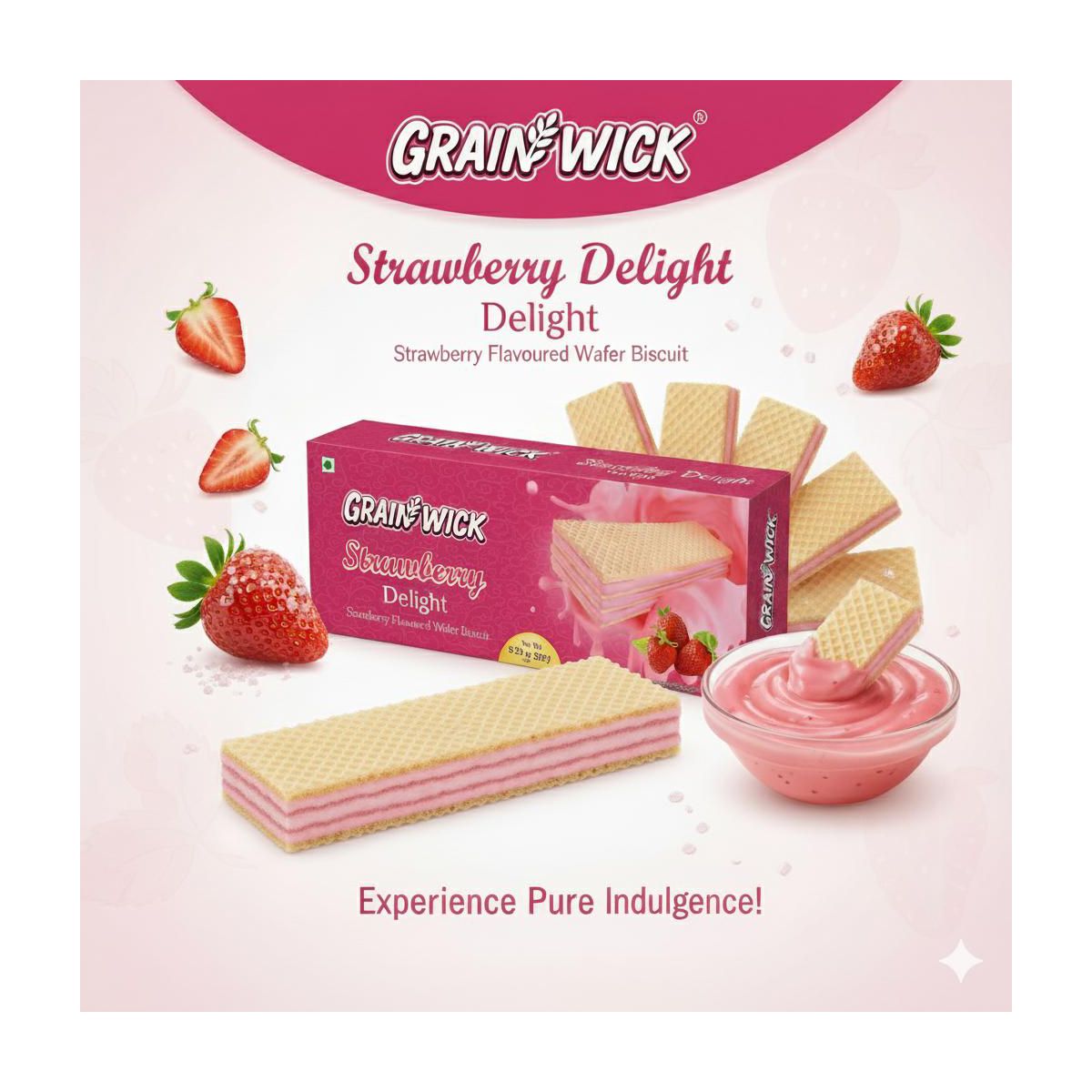 Aiva Strawberry Delight Wafer – Galletas Wafers Crujientes en Capas con Relleno Cremoso de Fresa para Botana y Postres - Imagen 6