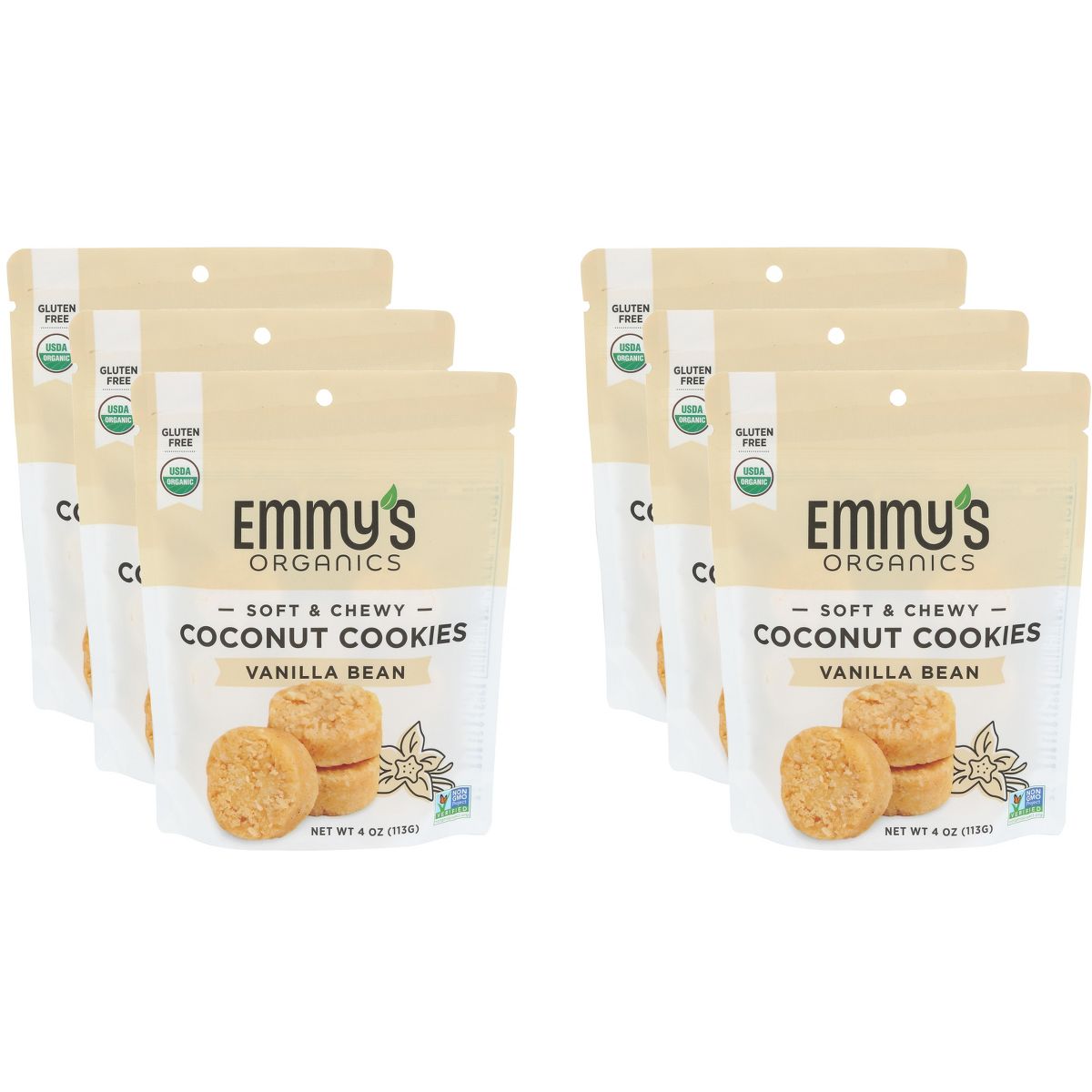 Galleta de Coco y Vainilla Emmy's Organics - Paquete de 6 - 4 oz - Imagen 2