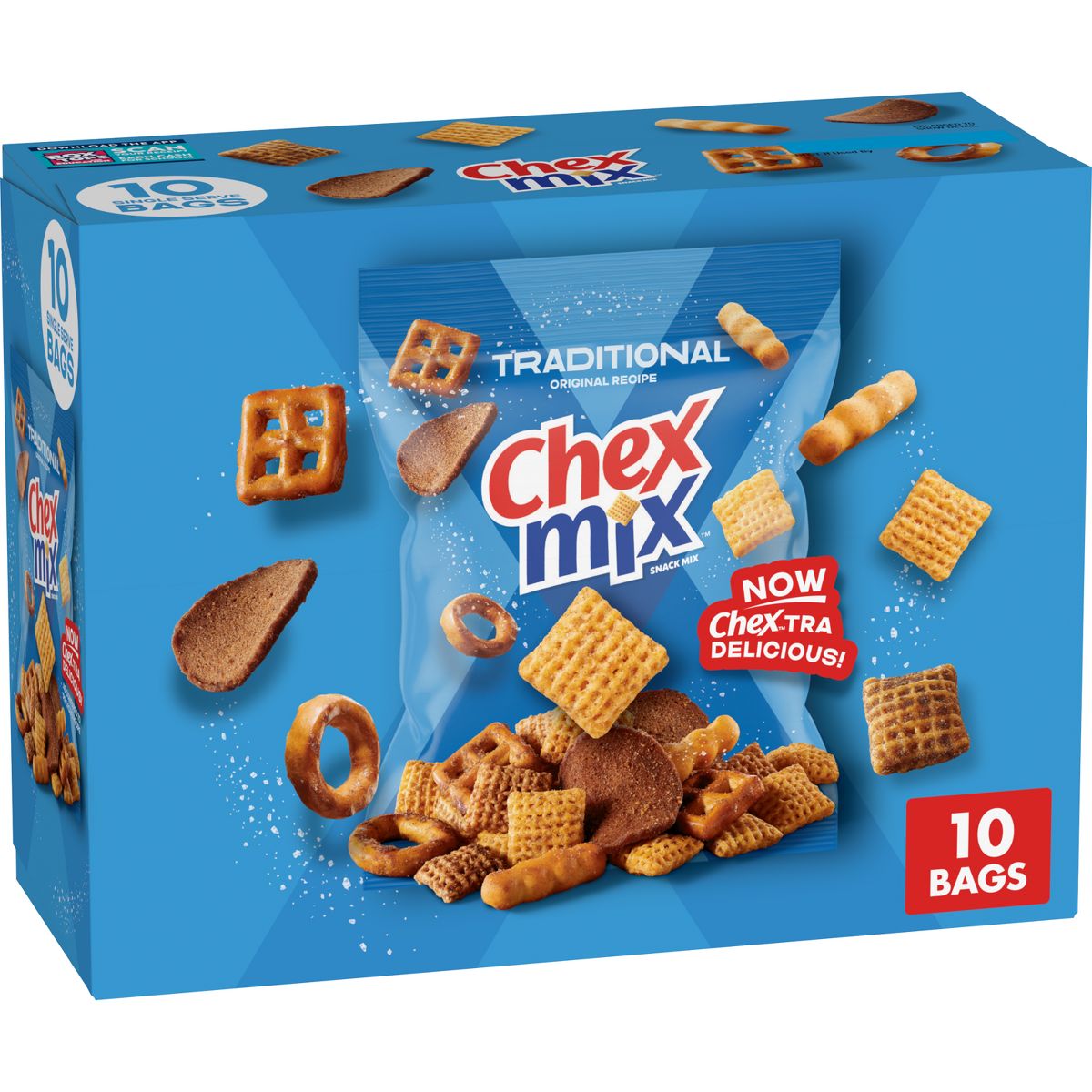 Chex Mix Mezcla de Botana Tradicional en Bolsas - 17.5 oz/10 ct - Imagen 2
