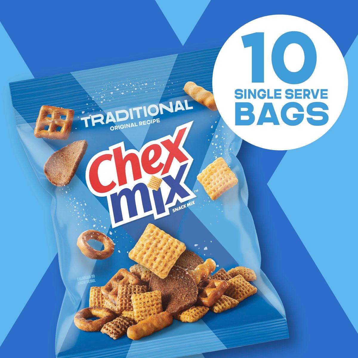 Chex Mix Mezcla de Botana Tradicional en Bolsas - 17.5 oz/10 ct - Imagen 4