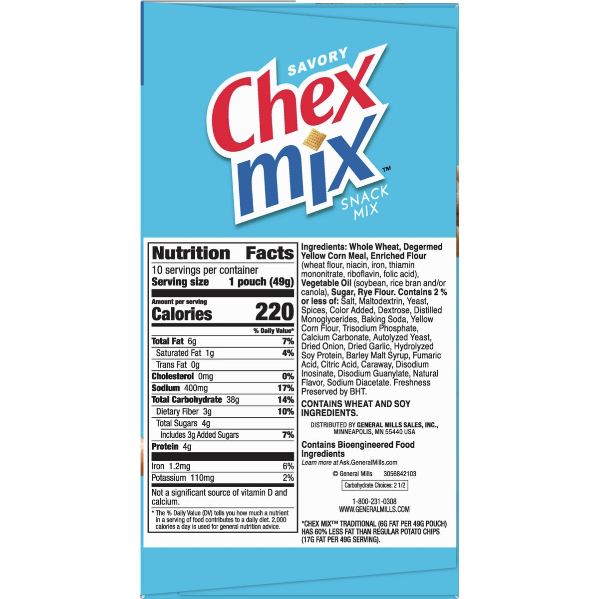 Chex Mix Mezcla de Botana Tradicional en Bolsas - 17.5 oz/10 ct - Imagen 9