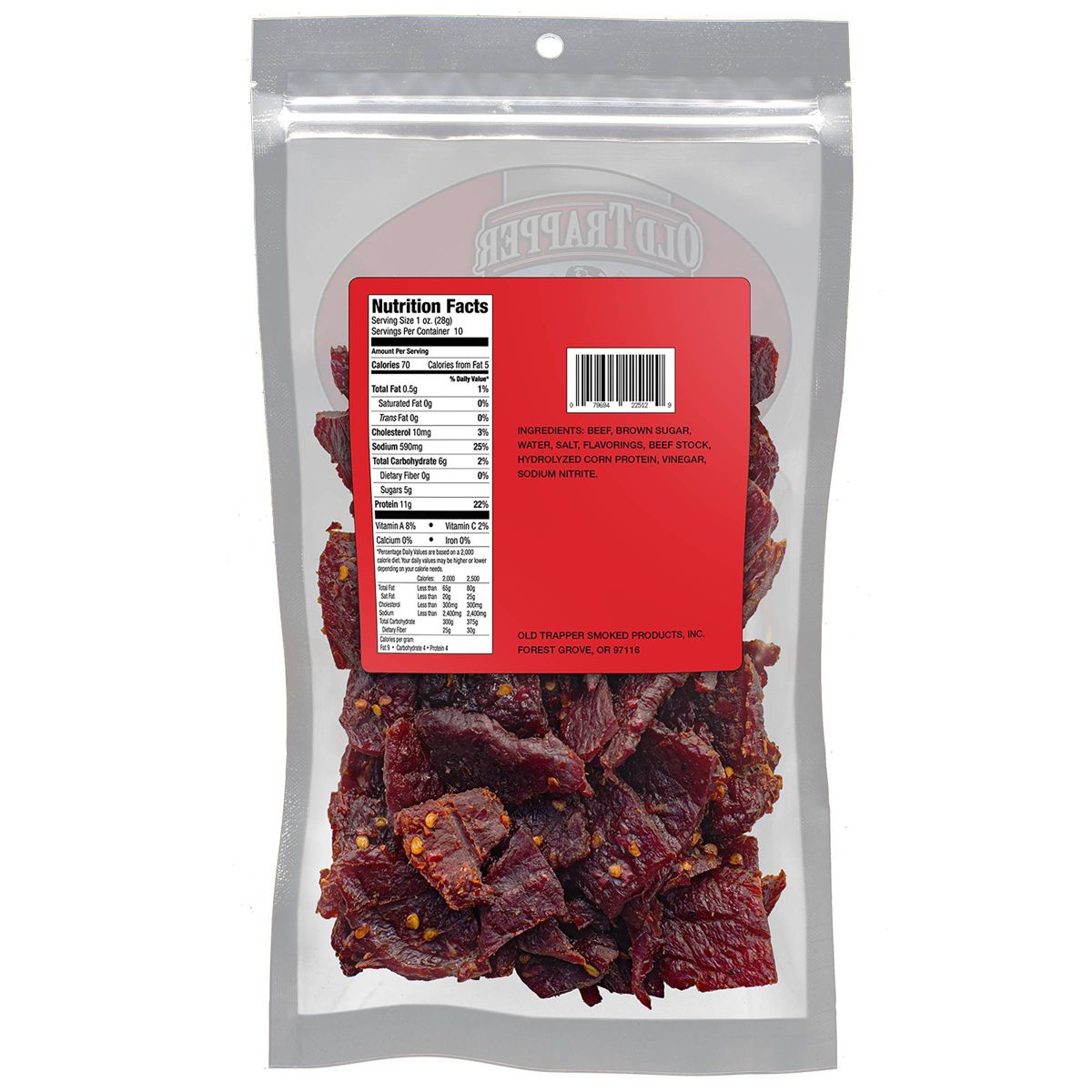 Old Trapper Hot & Spicy Beef Jerky - 10 oz - Imagen 3