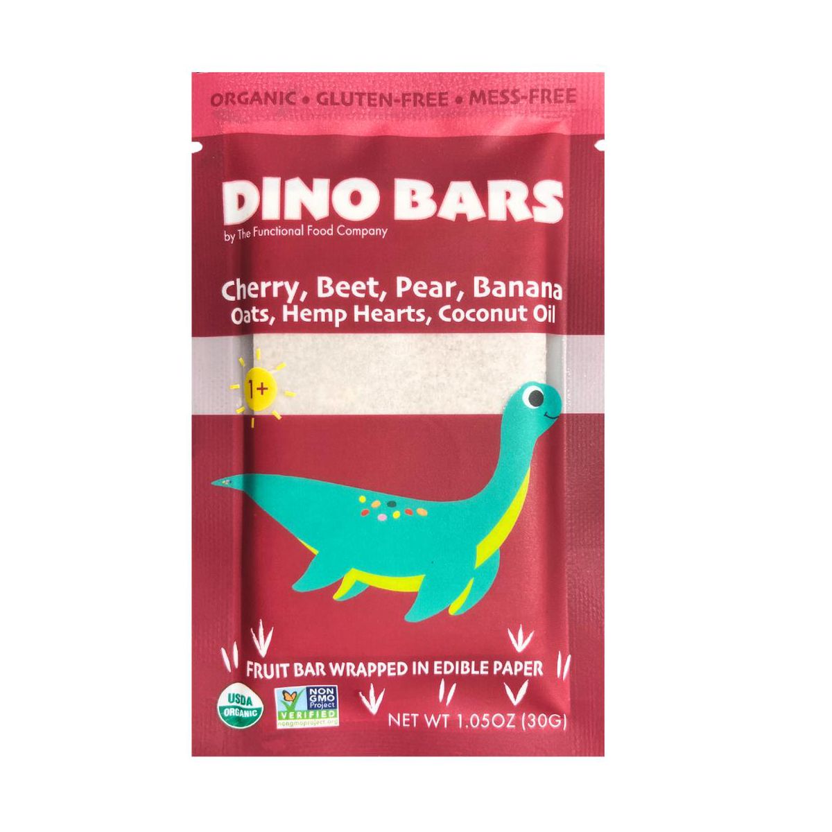 Dino Bars | Cereza y Remolacha | Barras de Fruta Orgánicas para Niños, Sin Desorden