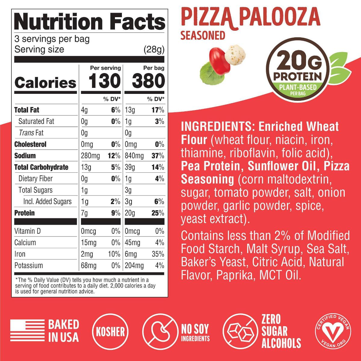 Lenny & Larry's Fitzels Pizza Palooza Pretzels - 3 oz/8 ct (Bolsa) - Imagen 7