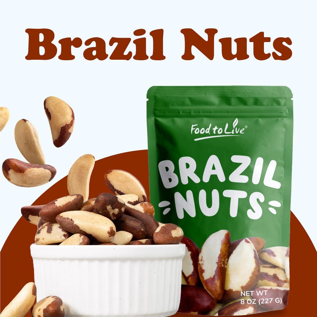 Nueces de Brasil — Verificadas No Transgénicas, Crudas, Enteras, Sin Cáscara, Sin Sal, Kosher, Veganas, Keto, Amigables con la Dieta Paleo, Granel, Buena Fuente de Selenio. - Imagen 4