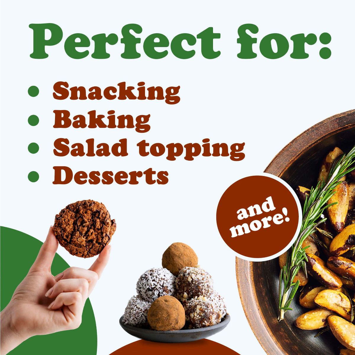 Nueces de Brasil — Verificadas No Transgénicas, Crudas, Enteras, Sin Cáscara, Sin Sal, Kosher, Veganas, Keto, Amigables con la Dieta Paleo, Granel, Buena Fuente de Selenio. - Imagen 7