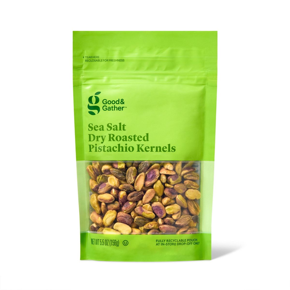Pistachos sin cáscara tostados en seco con sal marina - 5.5 oz - Good & Gather™