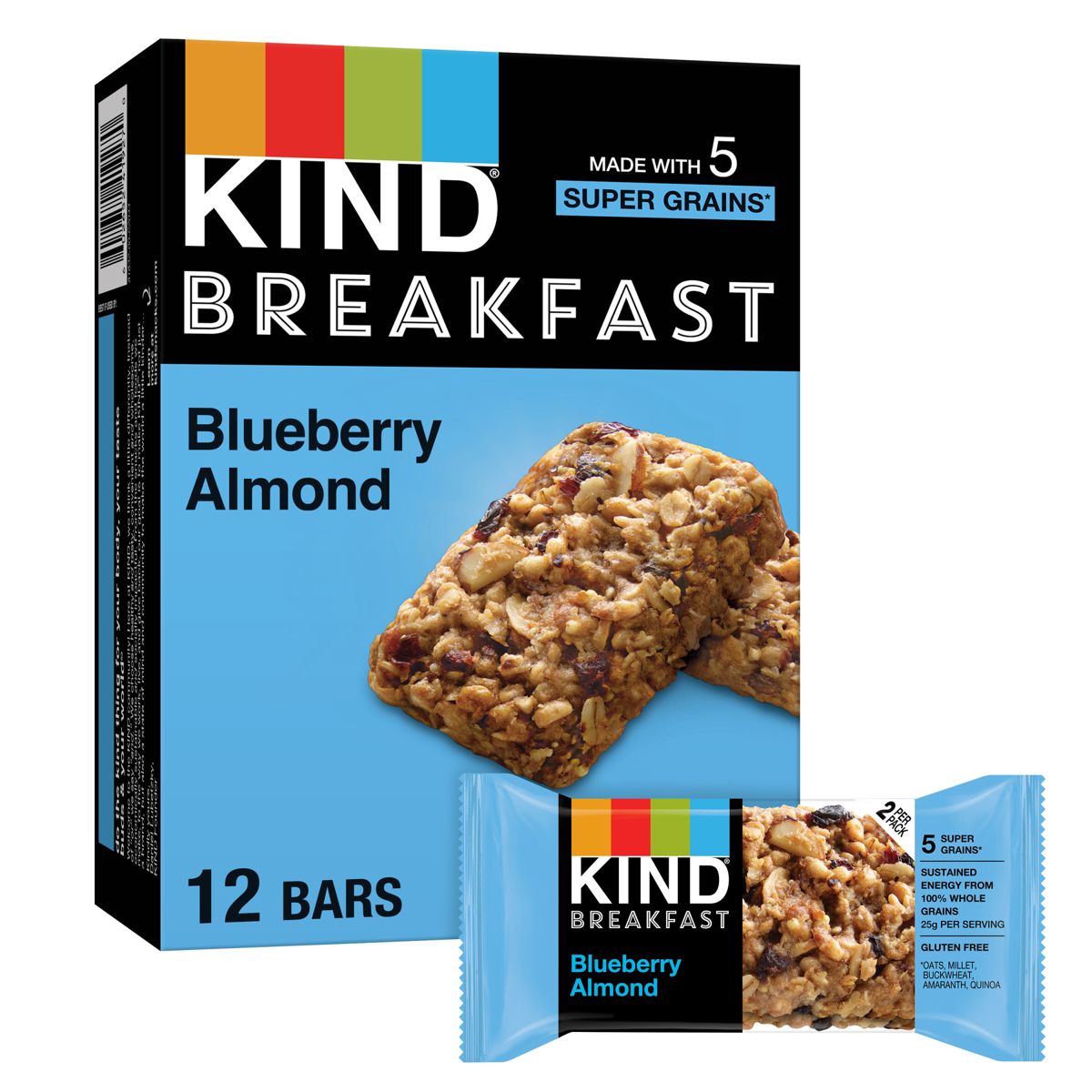 Kind Desayuno Barras de Arándano y Almendra - 6ct