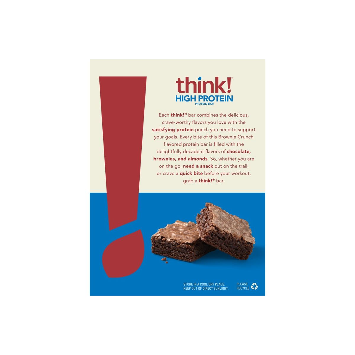 think! Barritas de Proteína Crujientes Sabor Brownie - Imagen 3