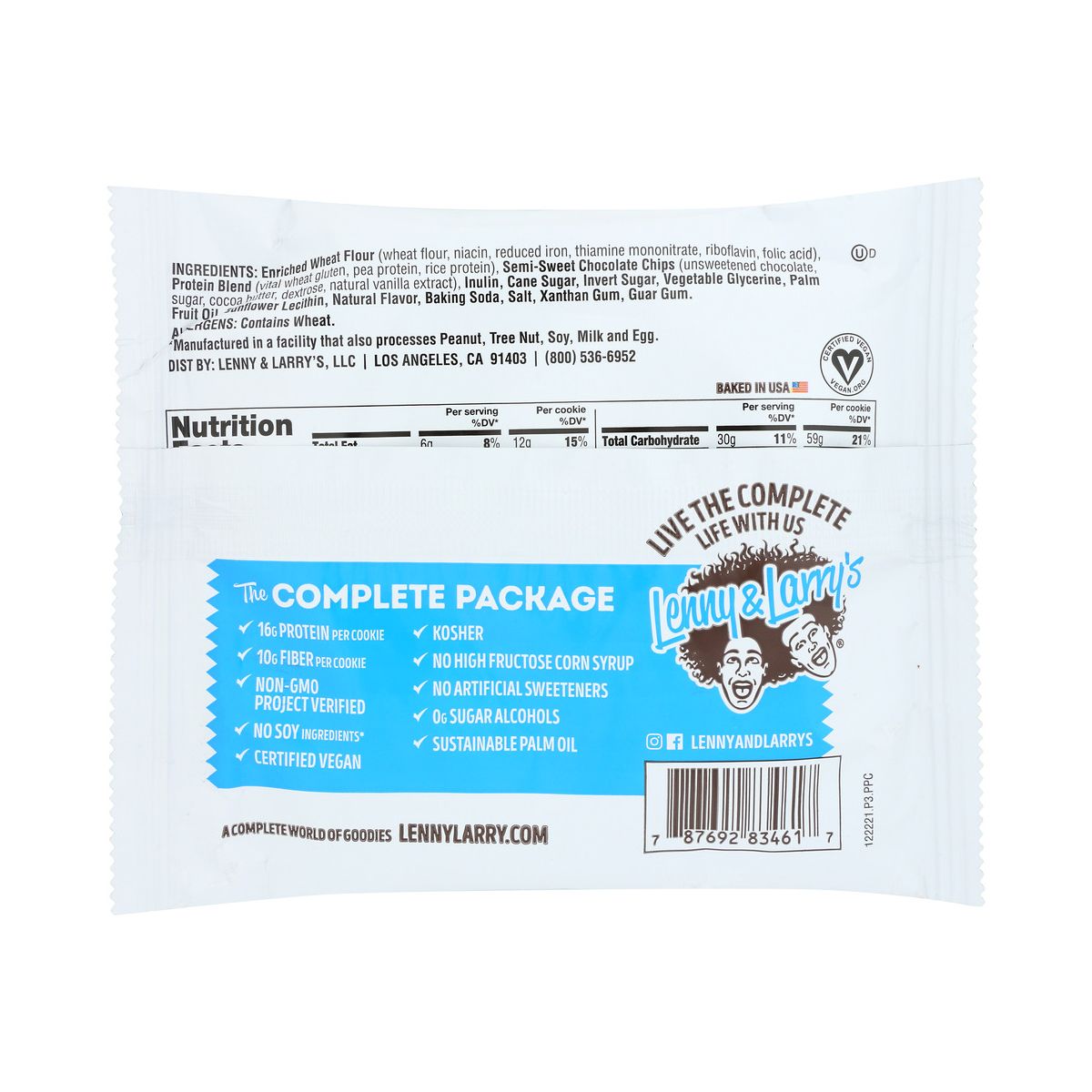 Galleta Completa de Chocolate con Chips Lenny & Larry's - 12 barras, 4 oz - Imagen 4