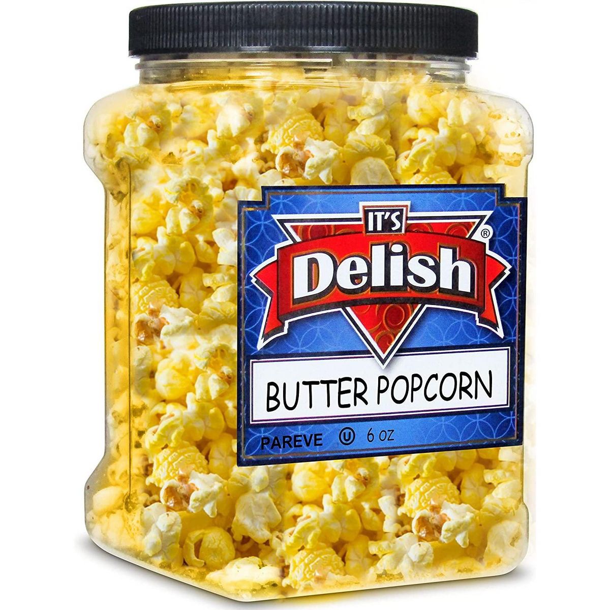 Palomitas Gourmet de Mantequilla It's Delish, Envase Jumbo Reutilizable de 6 Oz