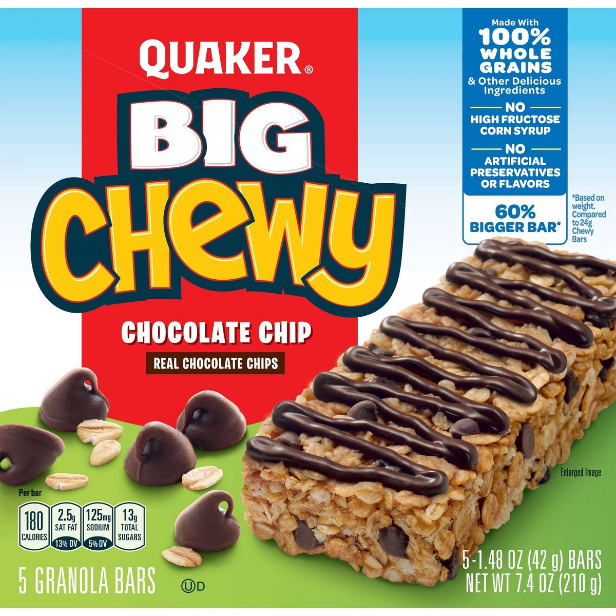 Quaker Big Chewy Barras de Granola con Chispas de Chocolate - 7.4 oz / 5 ct - Imagen 4