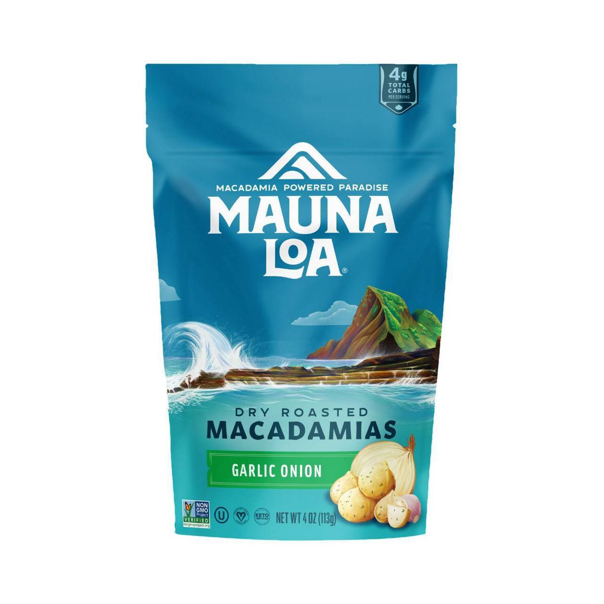 Mauna Loa Macadamias con Ajo y Cebolla - 4 oz