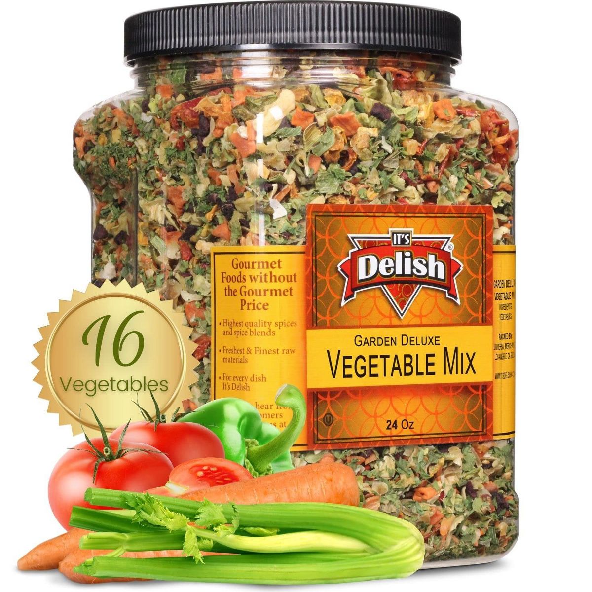 Mezcla para Sopa de Verduras Garden Deluxe de It's Delish, Contenedor Jumbo de 24 OZ - Imagen 2