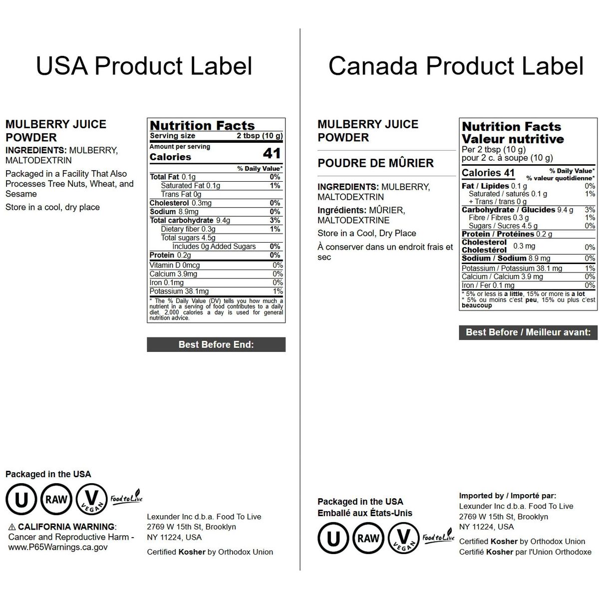 Polvo de Jugo de Mora - por Food to Live - Imagen 3