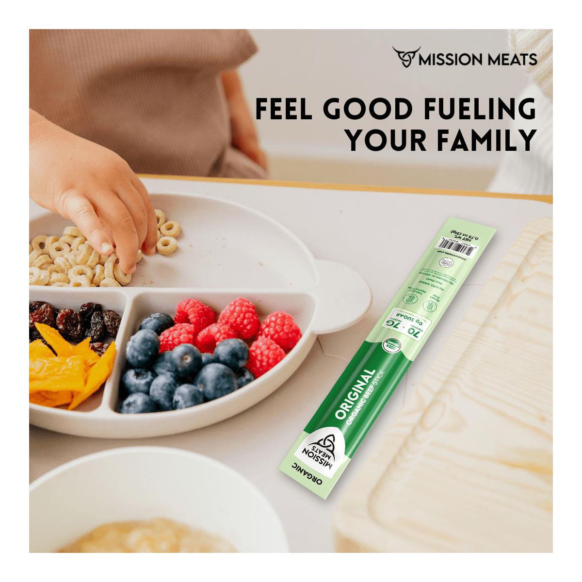 Mission Meats Palitos de Res 100% Orgánicos Certificados – Criados en Pastizales, Sin Azúcar, No Transgénicos, Merienda Saludable de Palitos de Carne Envueltos Individualmente, 0.75 oz (12 ct) - Imagen 8