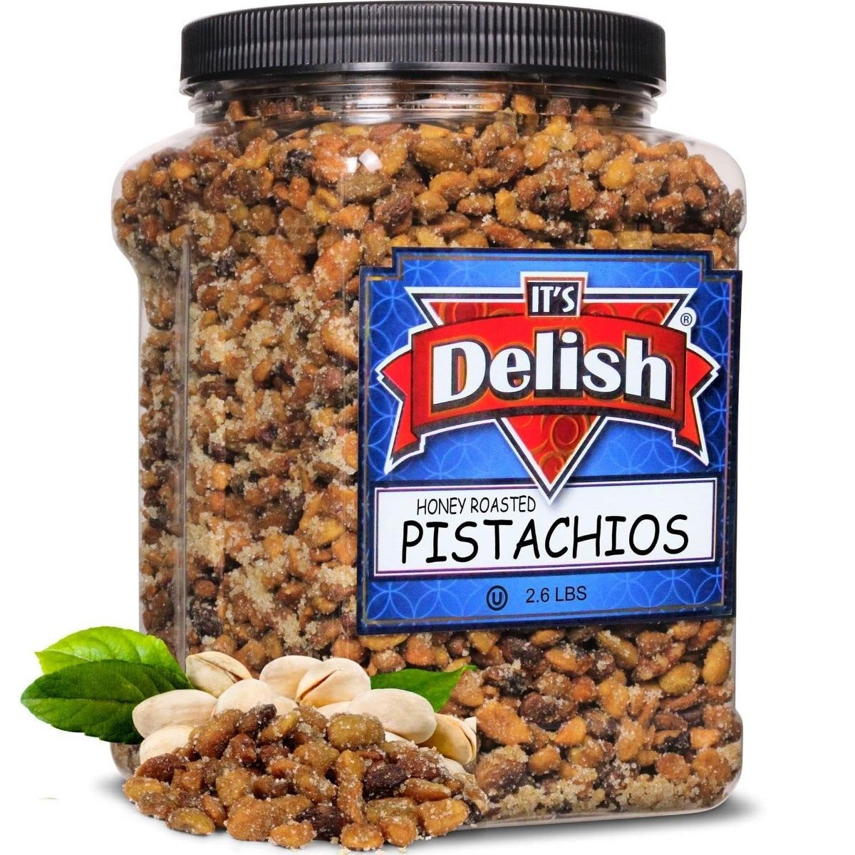 Pistachios Honey Roasted (Sin Cáscara) de It's Delish, Contenedor Jumbo de 2.6 LBS