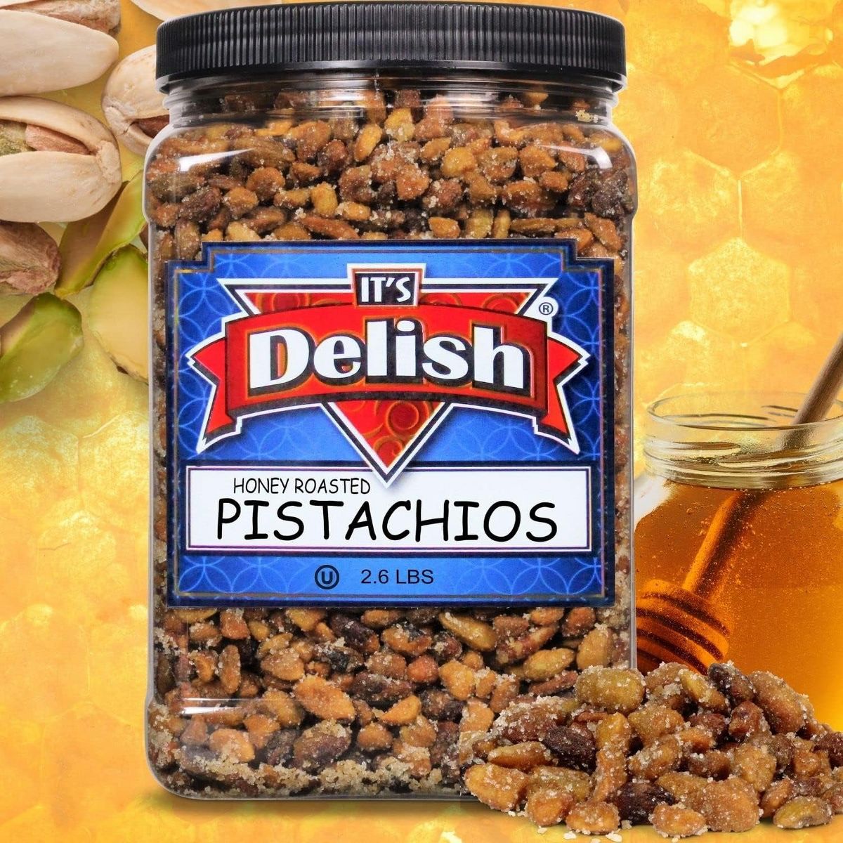 Pistachios Honey Roasted (Sin Cáscara) de It's Delish, Contenedor Jumbo de 2.6 LBS - Imagen 4