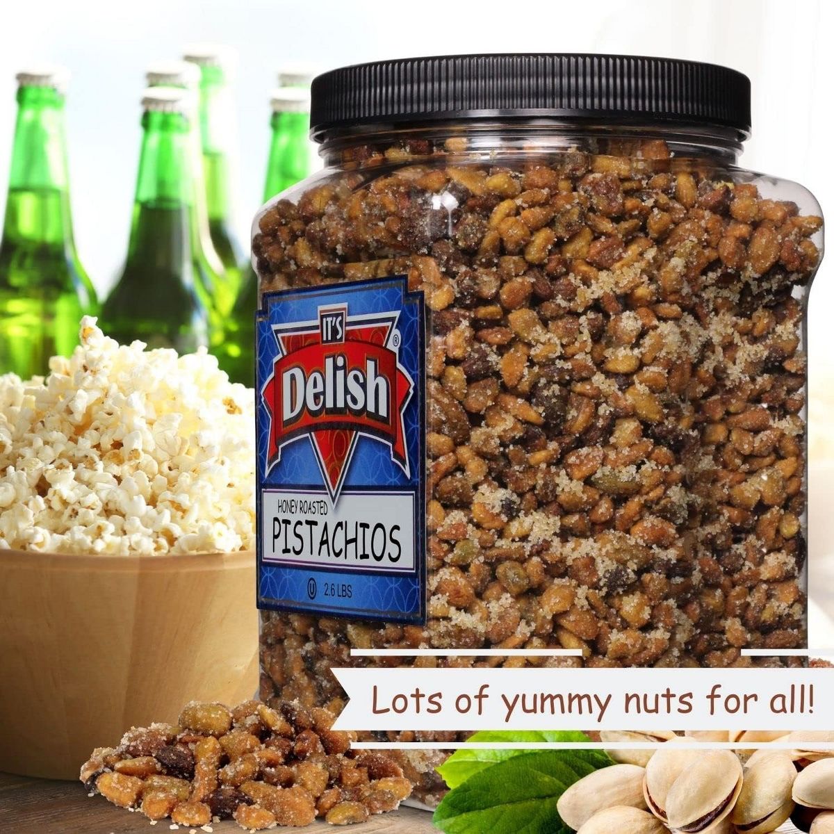 Pistachios Honey Roasted (Sin Cáscara) de It's Delish, Contenedor Jumbo de 2.6 LBS - Imagen 5
