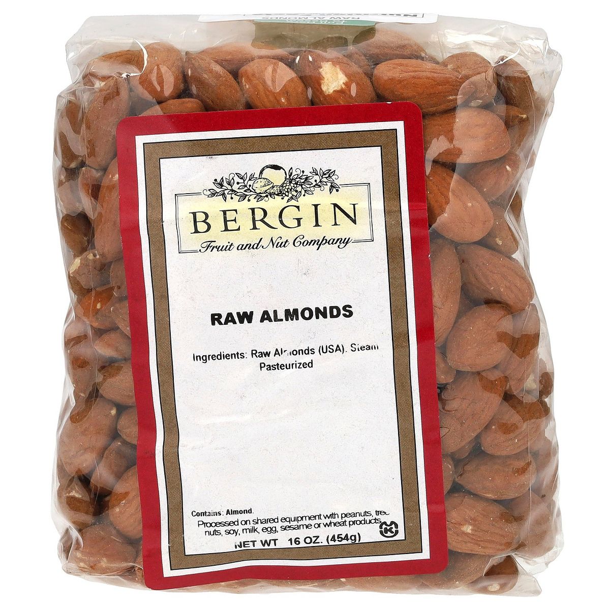 Almendras crudas Bergin Fruit and Nut Company, 16 oz (454 g)