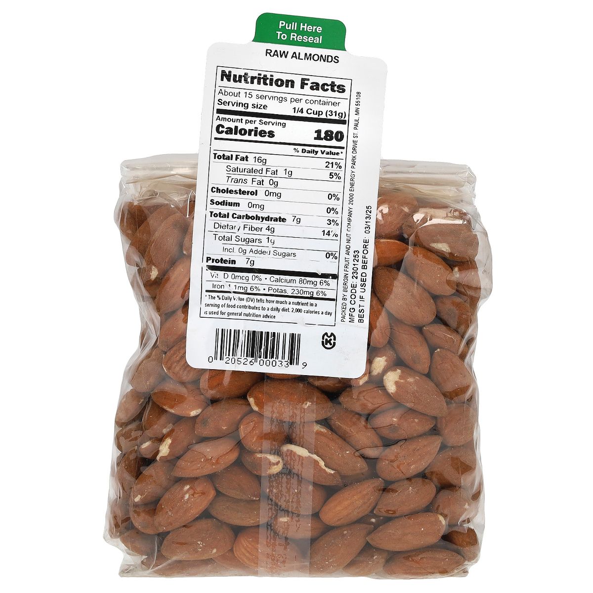 Almendras crudas Bergin Fruit and Nut Company, 16 oz (454 g) - Imagen 3