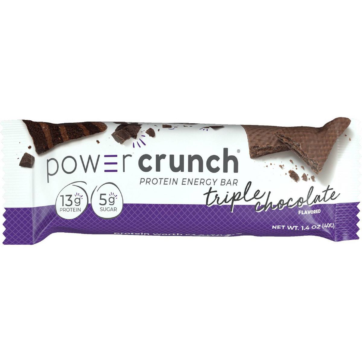 Barritas Energéticas Power Crunch Wafer Triple Chocolate con Proteína de Suero - 13g de Proteína - Paquete de 5 - Imagen 3
