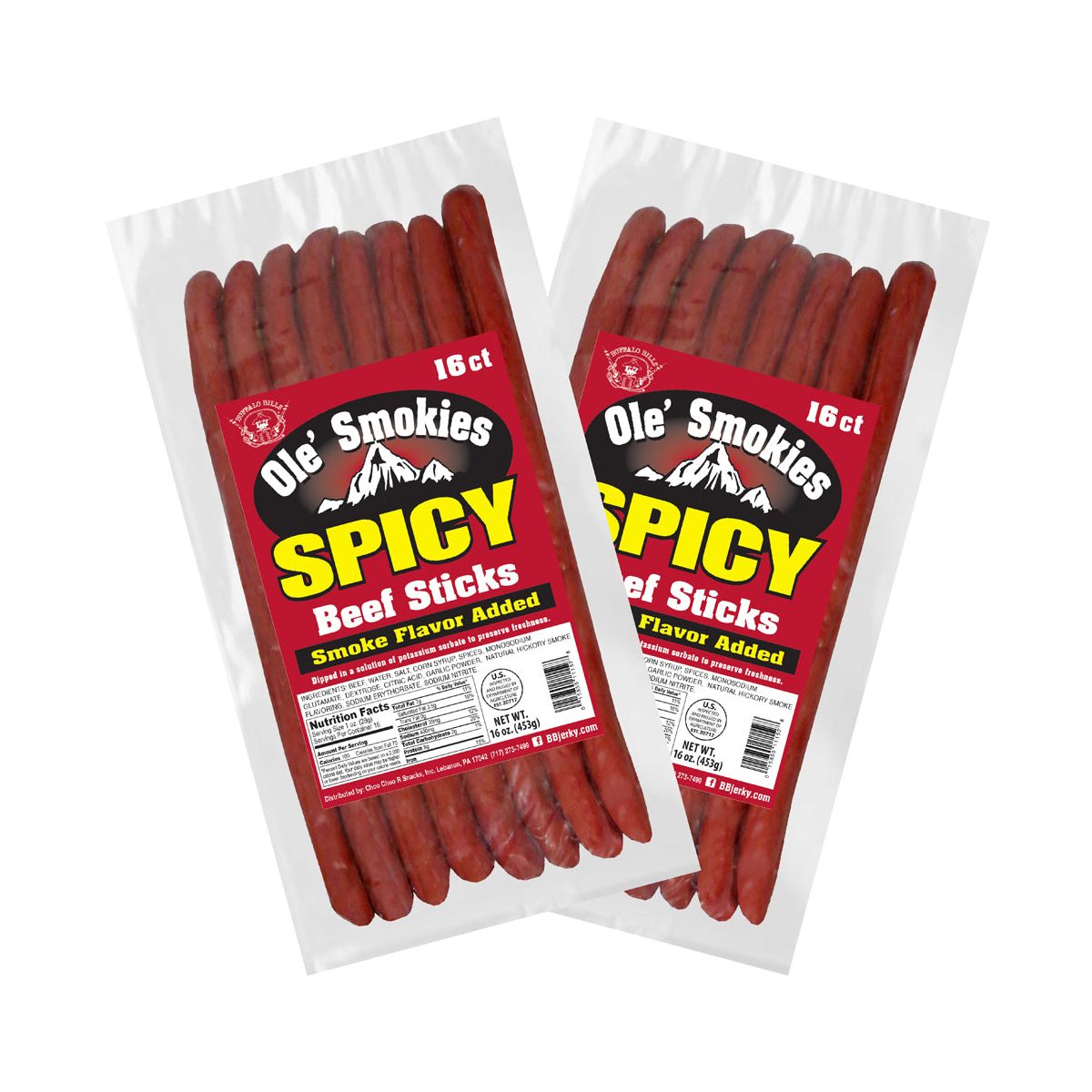 Salchichas de Res Buffalo Bills Picantes Ole' Smokies, Paquete de 16 Piezas de 9 Pulgadas (dos bolsas de 1 lb)
