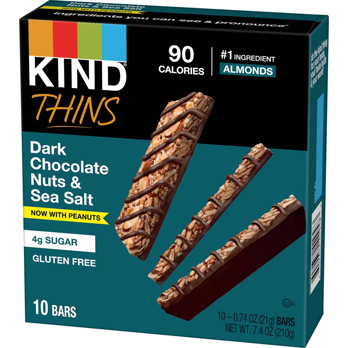 KIND Thins Chocolate Oscuro con Nueces y Sal Marina - 7.4 oz/10 ct - Imagen 7