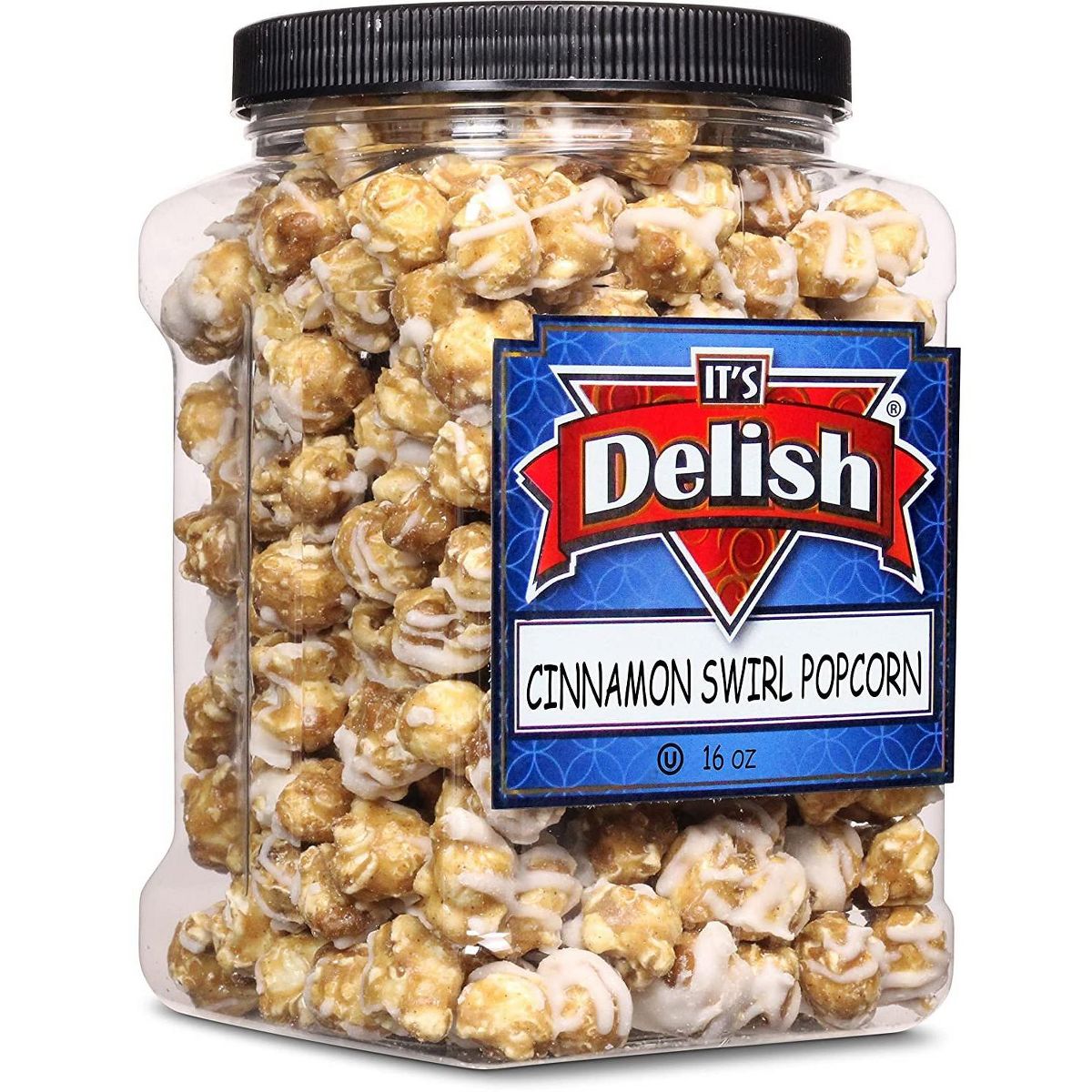 Palomitas de Caramelo y Canela It's Delish, Contenedor Jumbo de 16 Oz (1 Lb)