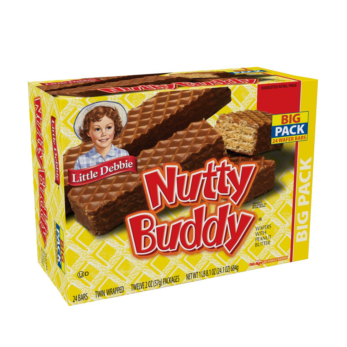 Little Debbie Peanut Butter Nutty Bar - 24.1 oz / 24 ct