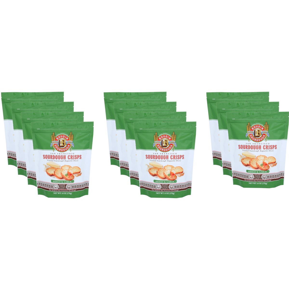 Boudin Sourdough Crisps de Ajo y Queso Asiago - Caja con 11 - 6 oz - Imagen 2