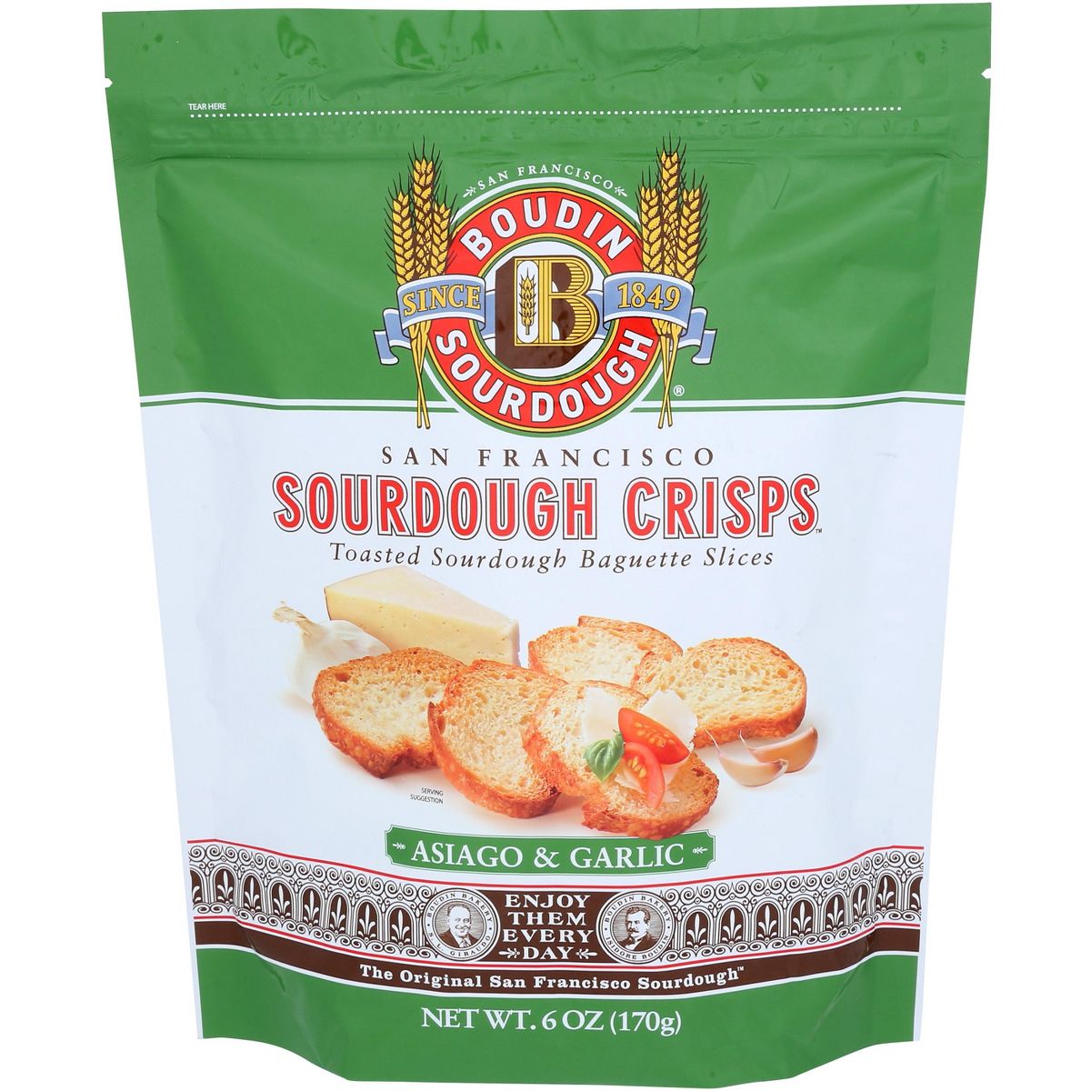 Boudin Sourdough Crisps de Ajo y Queso Asiago - Caja con 11 - 6 oz - Imagen 3