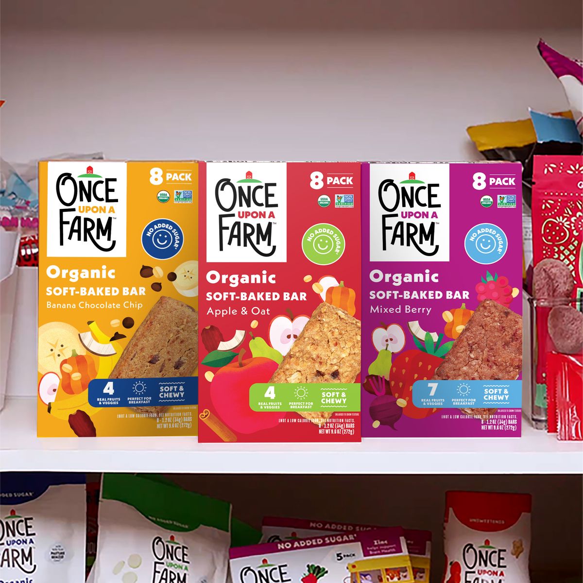 Barritas de Snack Once Upon a Farm Plátano con Chips de Chocolate y Avena - 9.6 oz / 8 ct - Imagen 6