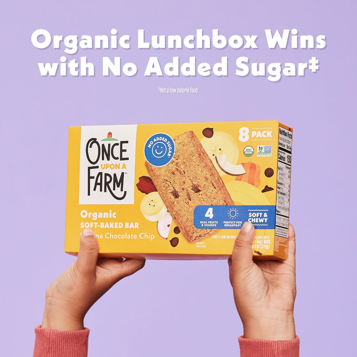 Barritas de Snack Once Upon a Farm Plátano con Chips de Chocolate y Avena - 9.6 oz / 8 ct - Imagen 7